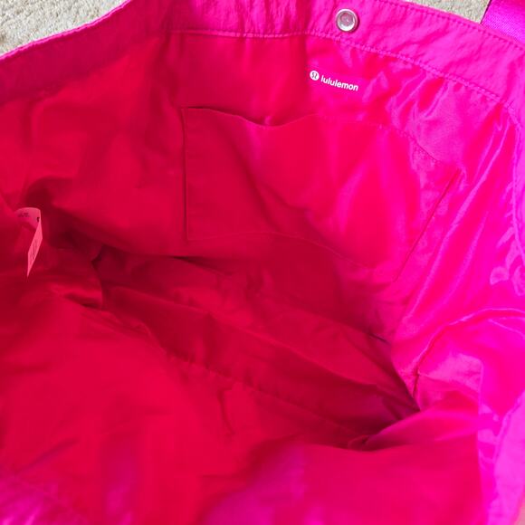 Lululemon Daily Multipocket Tote Yoga Gym Bag Hot Pink Nylon - Picture 7 of 12